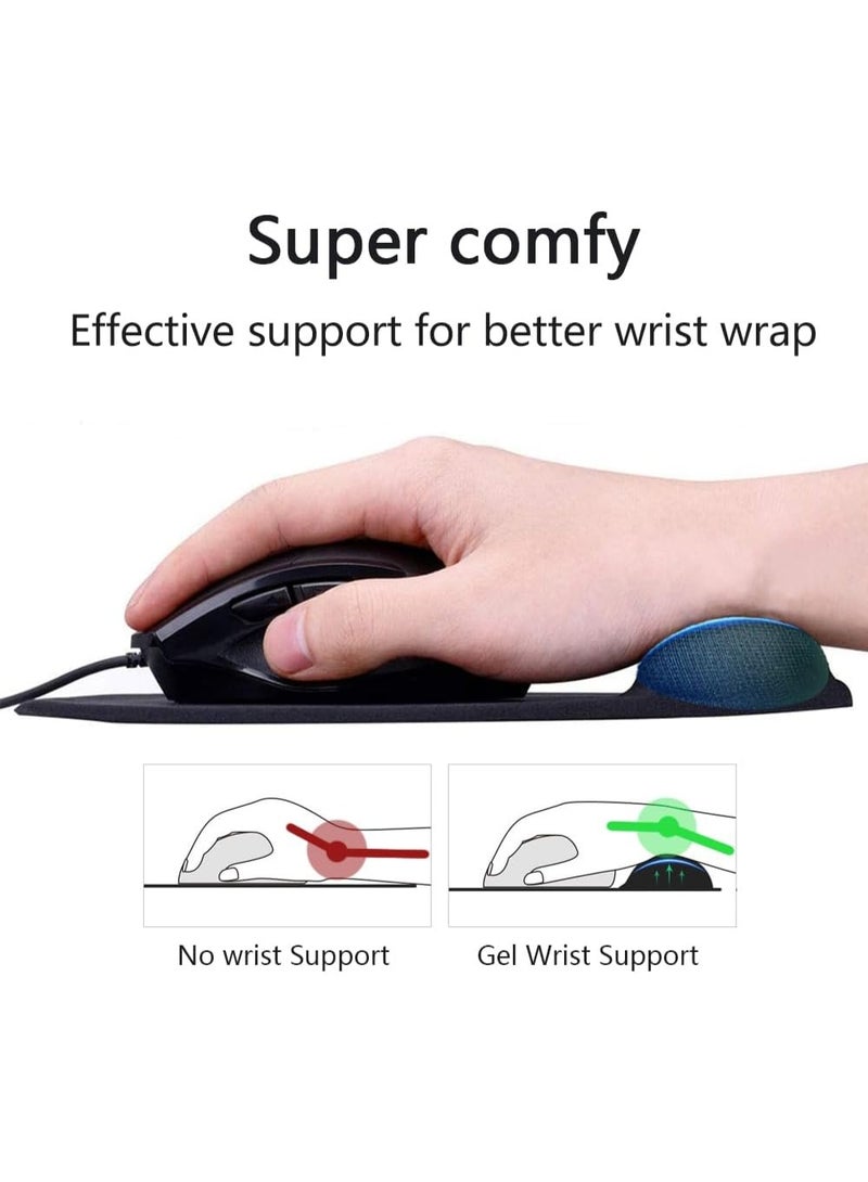 Muzz Ergonomic Mouse Pad with Wrist Rest, Gel Wrist Support Mousepad, Pain Relief Laptop Computer Mouse Pad, Non-Slip Mouse Pads for Office & Home Black - Image 5
